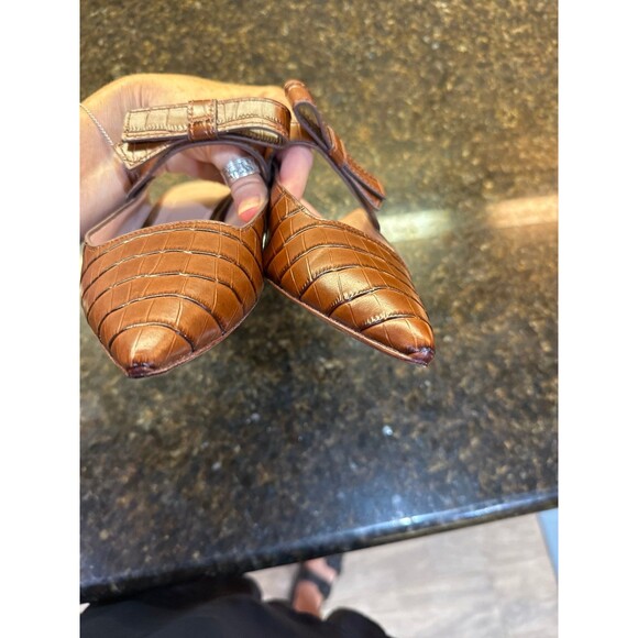 Ad & Daughters Jemma Croc Embossed Brown Leather Mules Size 7.5 EUC - Picture 13 of 13